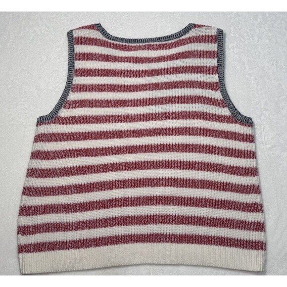 Lucky Brand American Flag Sweater Vest Women’s XL Patriotic Stars & Stripes - Picture 6 of 7